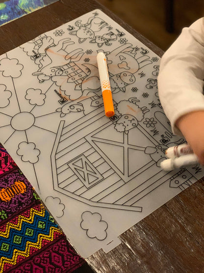 Reusable Silicone Coloring Placemats - Gift for Kids