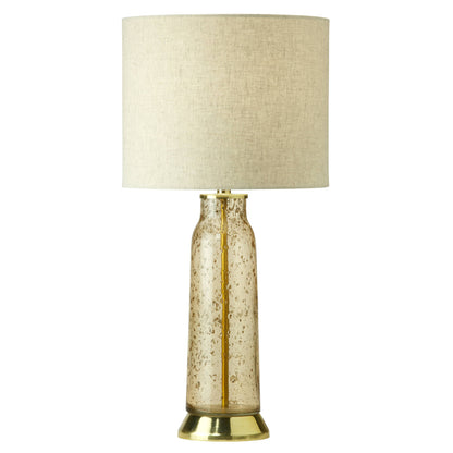 22"H 1-Light Raine Amber/Blue/Red Glass and Metal Table Lamp