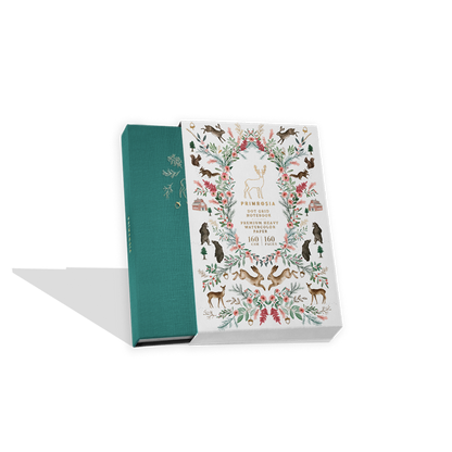 'Deer' Woodlands Teal – Cuaderno A5 con cuadrícula de puntos en acuarela