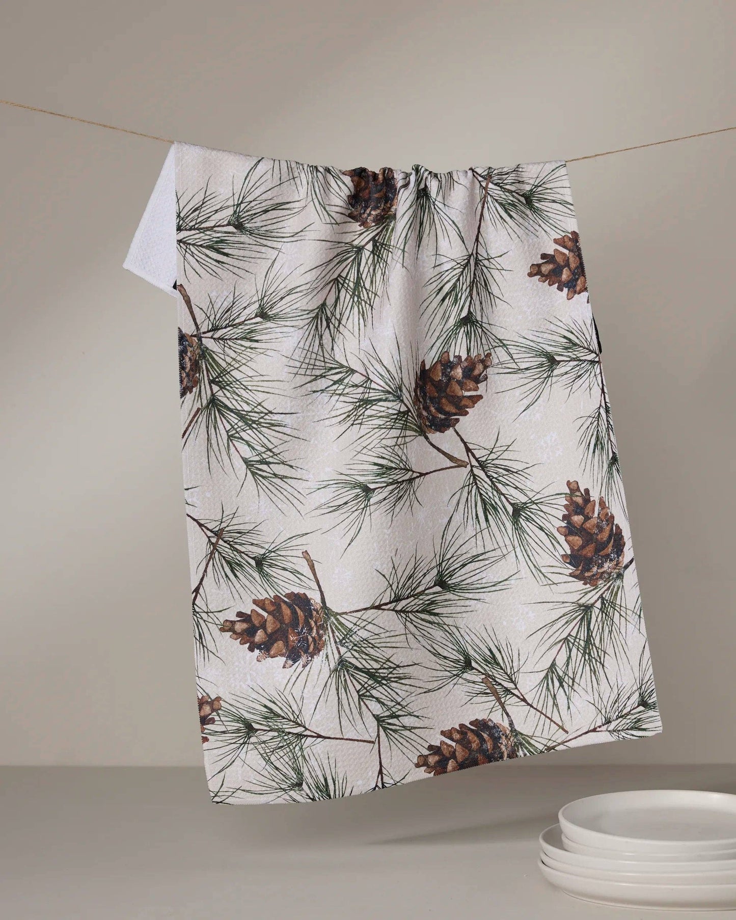 Geometry - Evergreen Frost Tea Towel