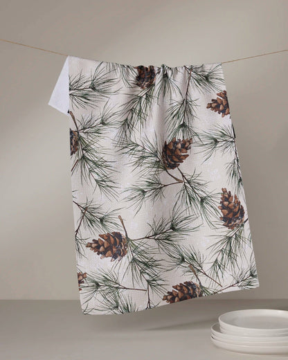 Geometry - Evergreen Frost Tea Towel