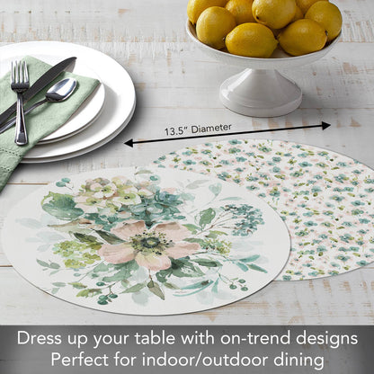 Mint Crush" Round Reversible Plastic Placemat