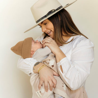Receiving Swaddle Baby Blanket - Sheep: Taupe
