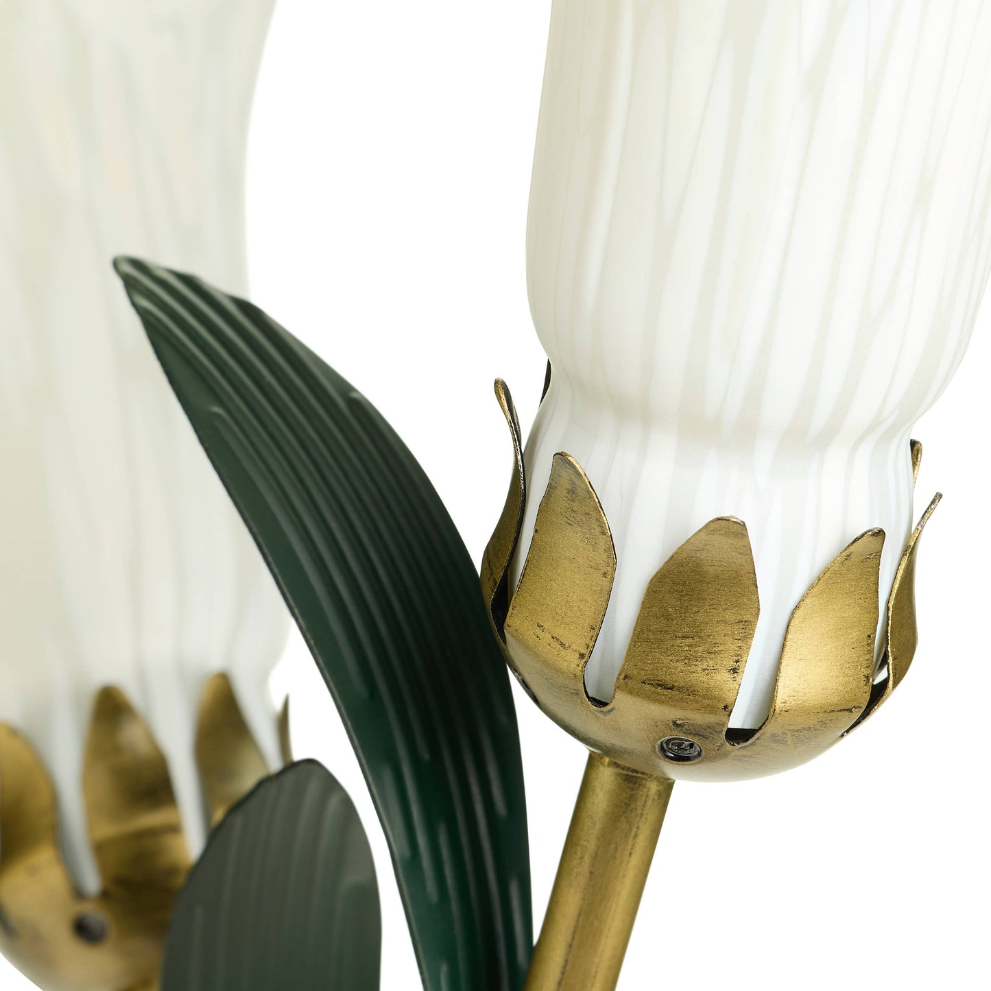 23.5" 3-Light White Handblown Glass Calla Lily Table Lamp