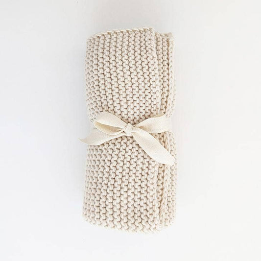 Natural Hand Knit Blanket