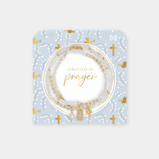 Wrapped in Prayer Bracelet: White