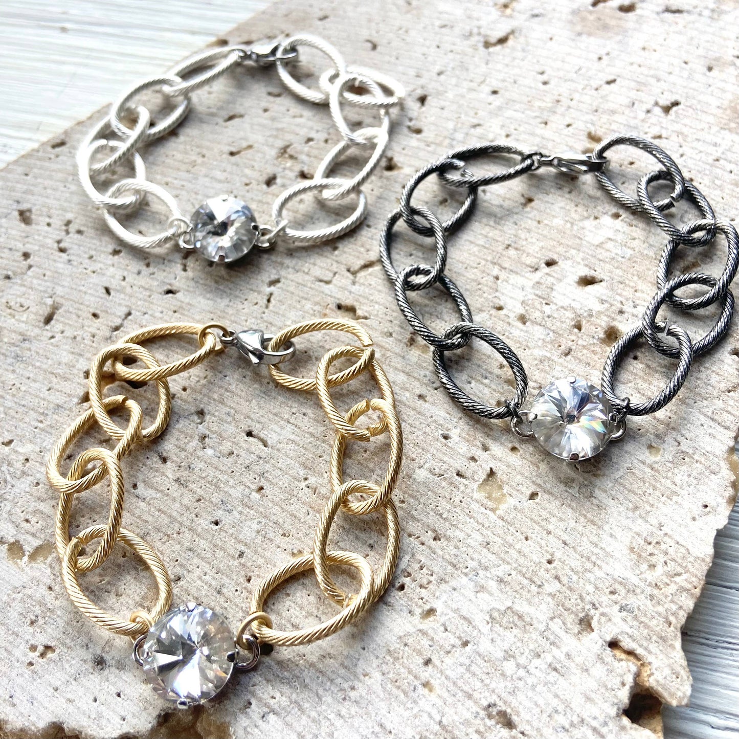 Chunky bracelet Swarovski crystal