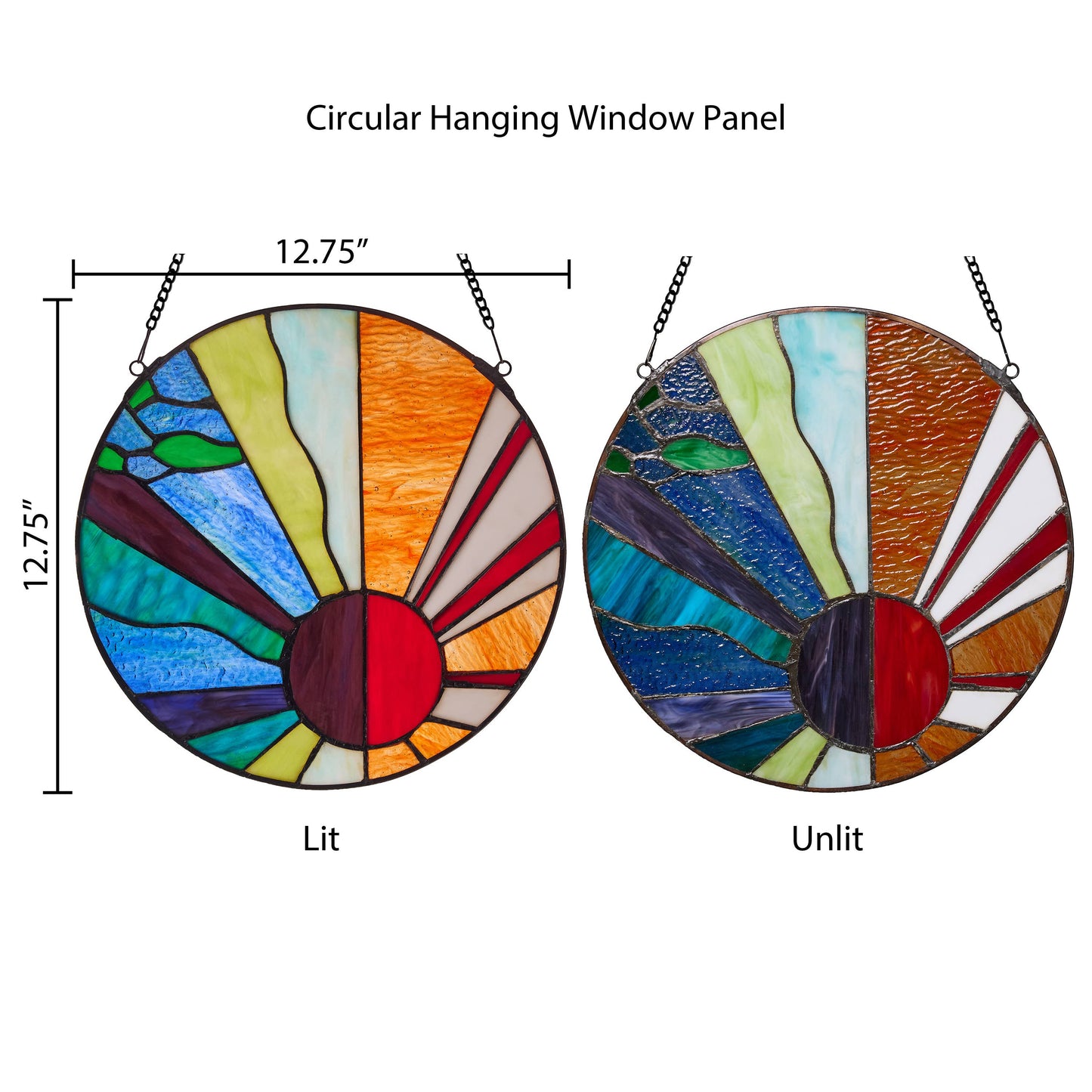 12.75" Isaiah Earth Wind Fire Stained Glass Panel