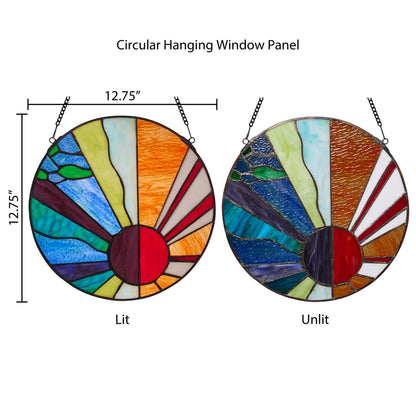 12.75" Isaiah Earth Wind Fire Stained Glass Panel