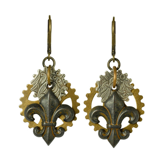 Steam Fleur Steampunk Earrings