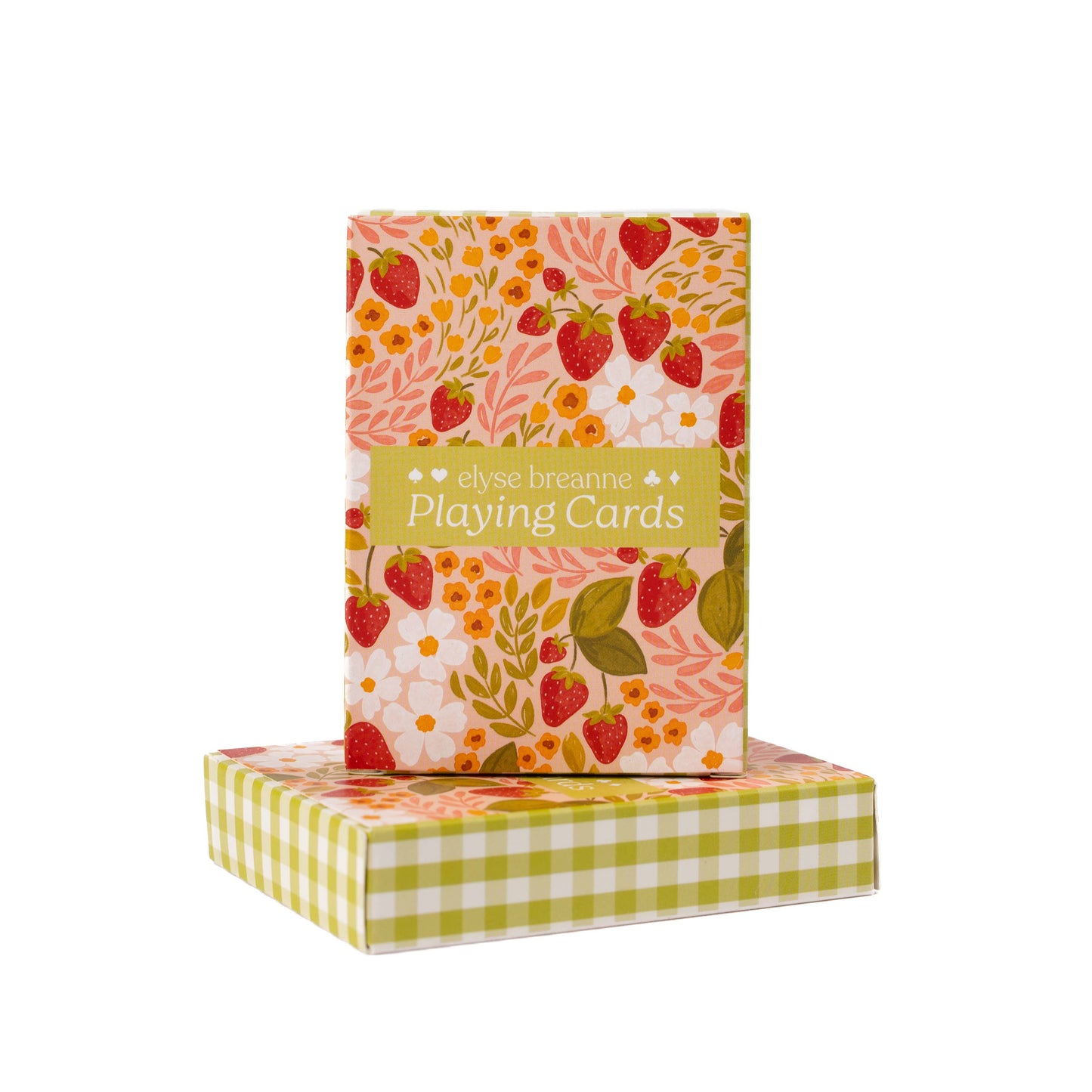 Elyse Breanne Design - Strawberry Patch x Green Gingham Deck of Cards