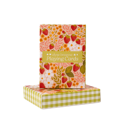 Elyse Breanne Design - Strawberry Patch x Green Gingham Deck of Cards