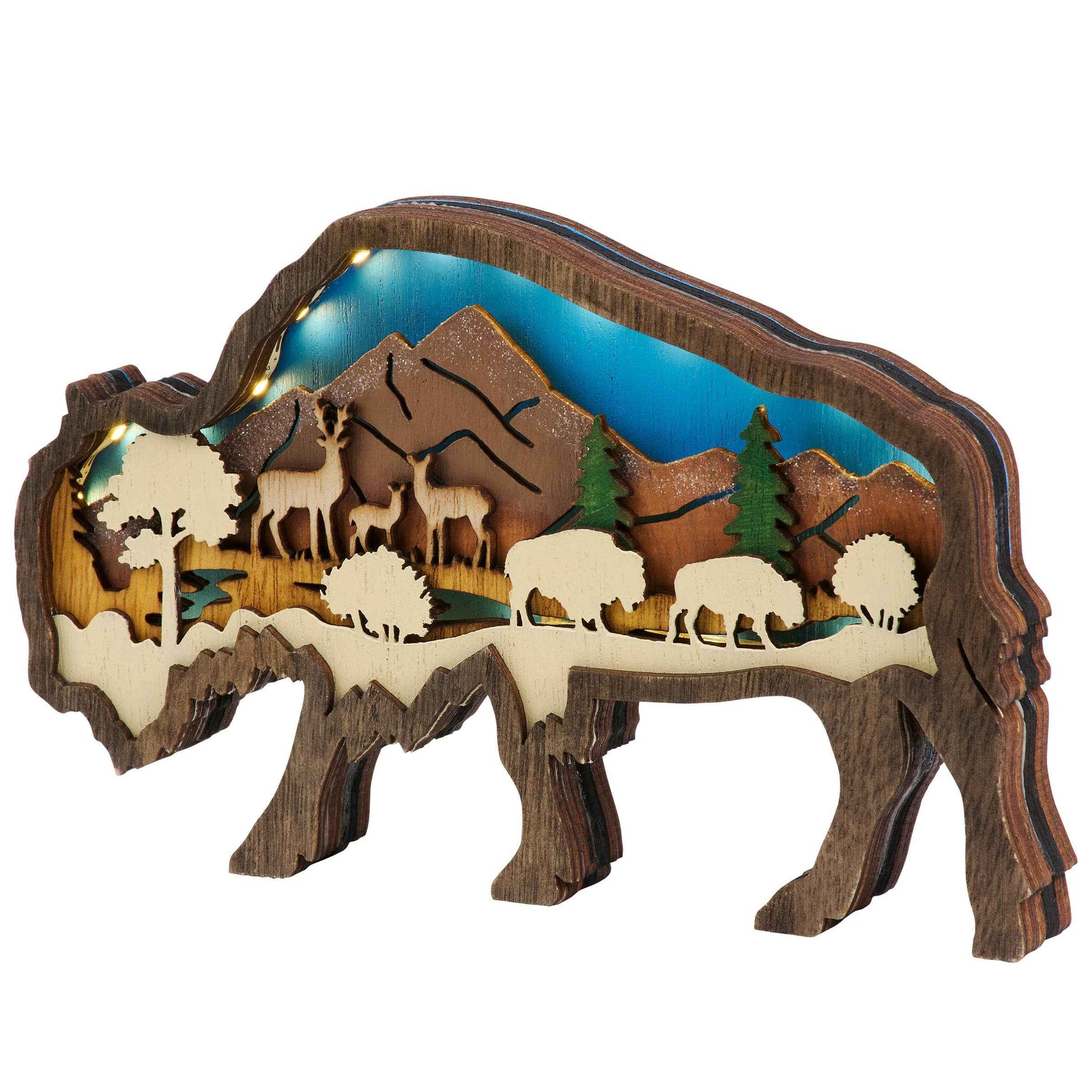Lighted Bison Sitter