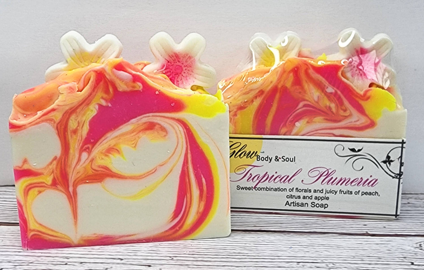 Jabón de Plumeria Tropical Jabón Vegano Hecho a Mano Proceso en Frío