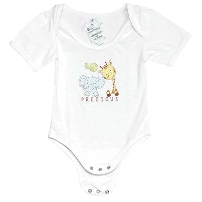 6-12Mo Precious Little One White Cotton Onesie
