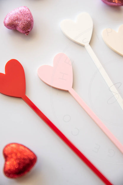 Valentine's Day Heart Drink Stirrers