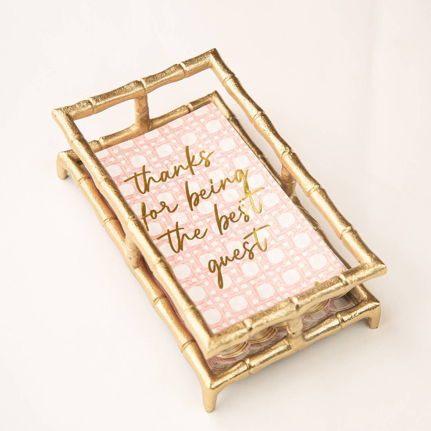 8 Oak Lane - Gold Bamboo Guest Towel Tray