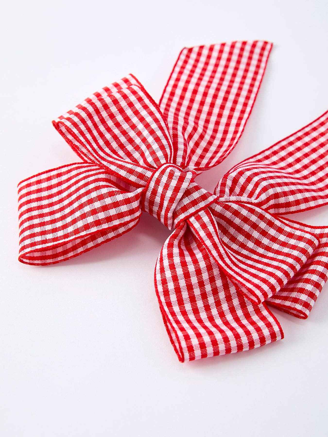 Red and white Plaid Girls Hairpin 4 Inches: ACG60233