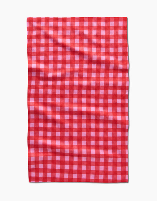 Geometry - Cherry Gingham Tea Towel