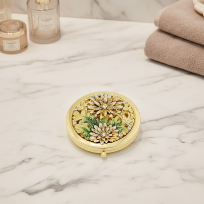 Floret Compact | Floral Compact | Gold Compact |