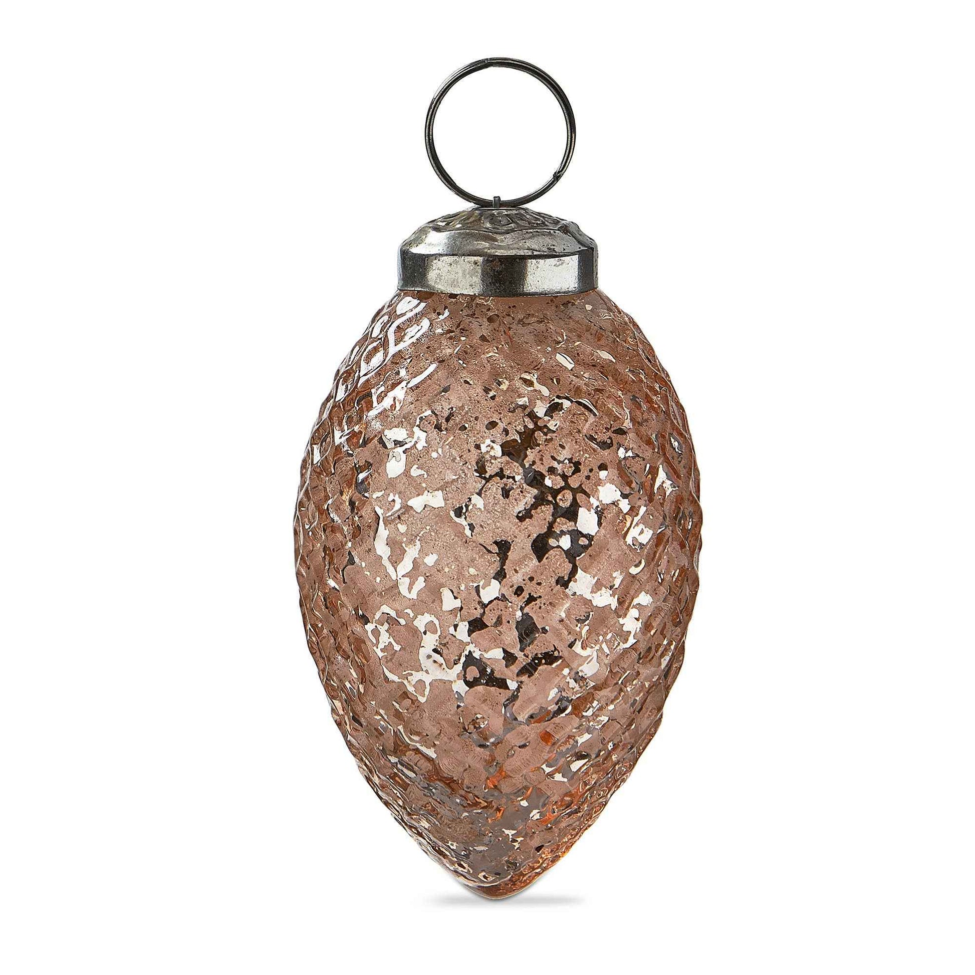 Vint Diam Cone Ornament 3In Pink Glass Christmas