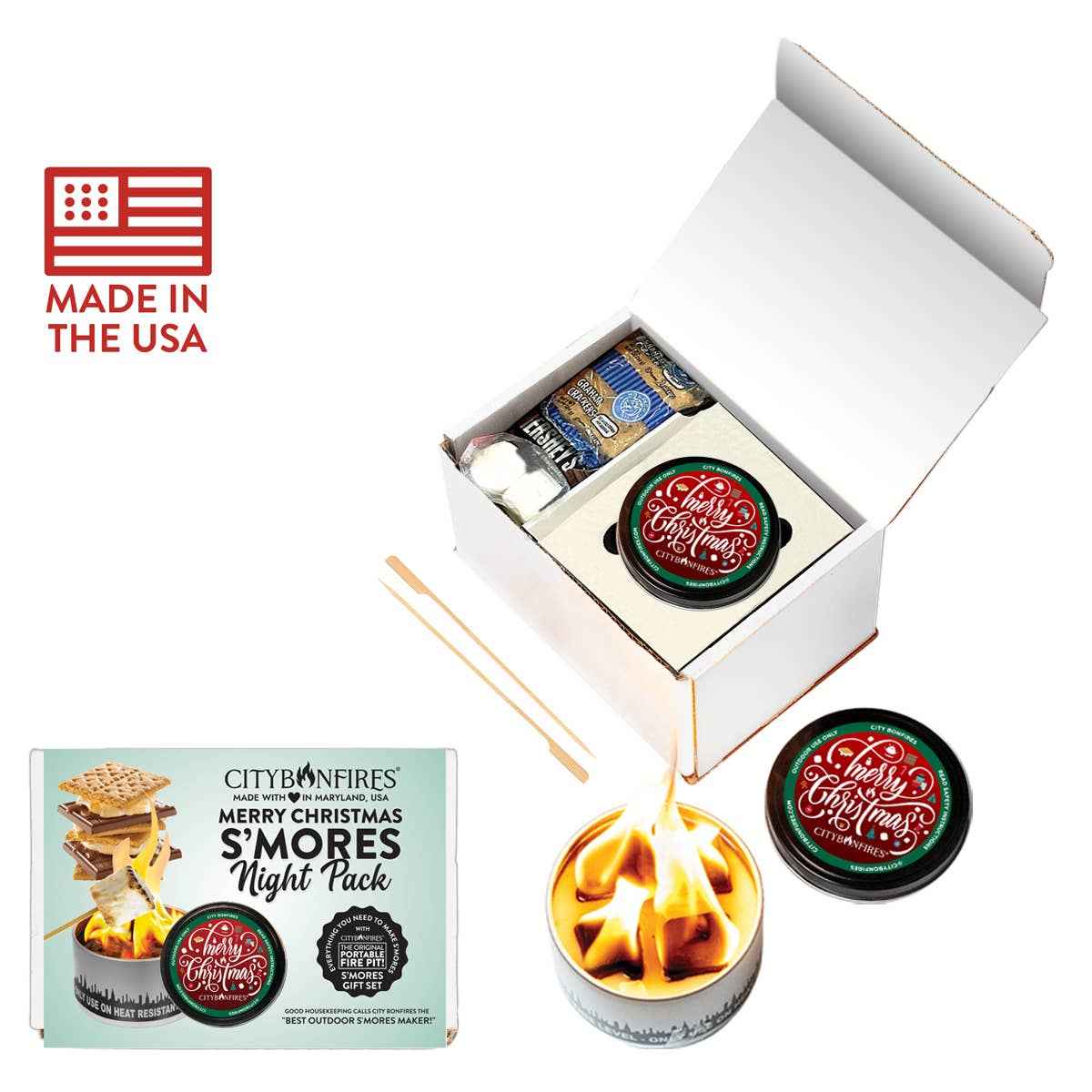 Merry Christmas S'mores Night Pack – Bonfire Gift Set