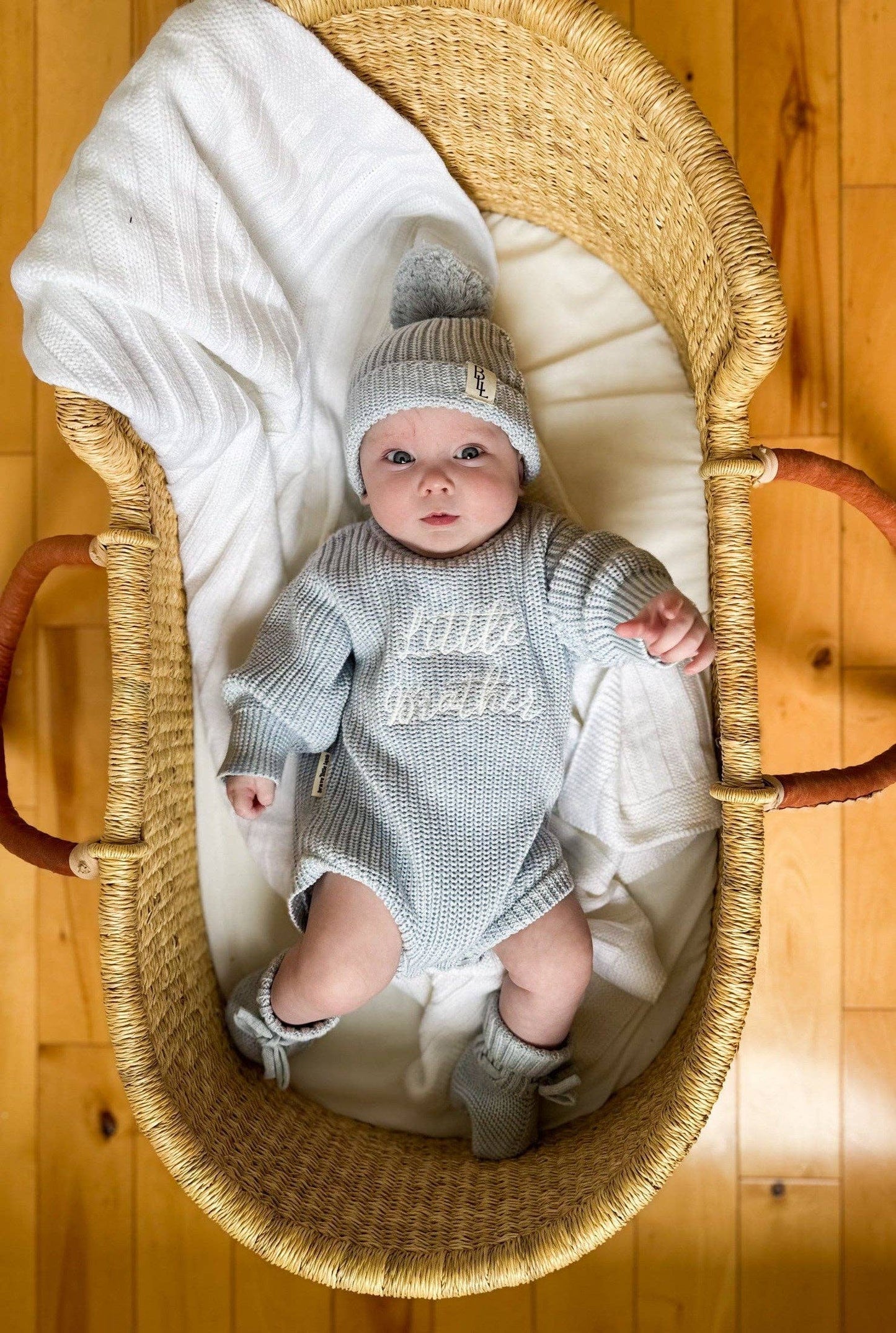 'Little Brother' Announcement Romper | Sky
