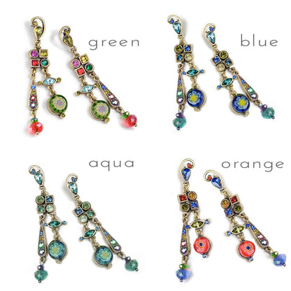 Millefiori Glass Modern Mid-Century Earrings