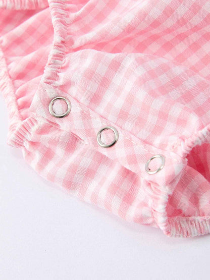 Baby Girls Summer Crocodile Embroidered Smocked Romper: 3M