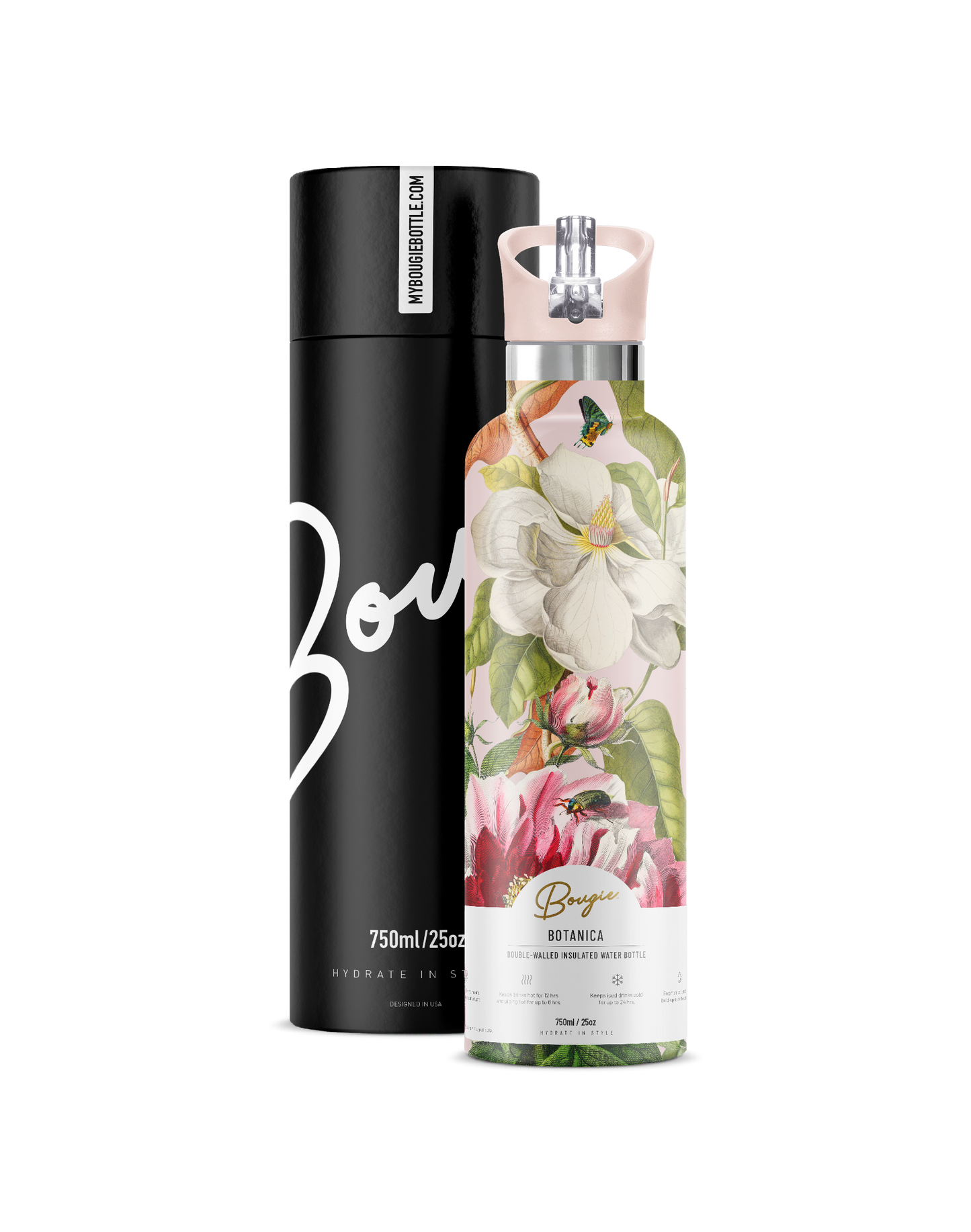 Botanica – Vintage Floral Insulated Water Bottle | 25oz