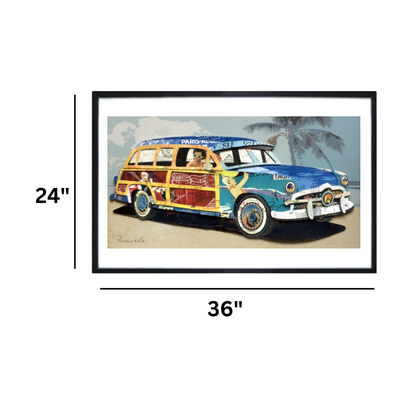 3D Collage Art | Beach Woody (36"x24")