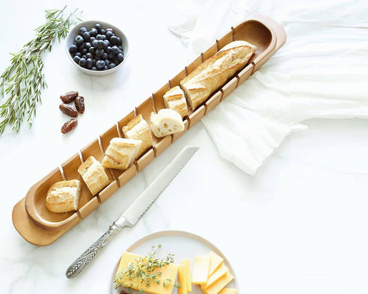 Baguette Board with Wheat Pattern Bread Knife