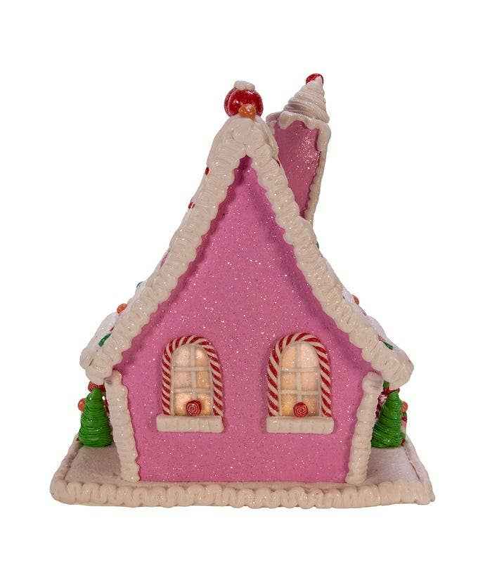 10"BATTERY OPERATED CANDY GINGERBREAD LED HOUSE