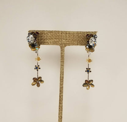 Handmade Flower Decor Drop Earrings
