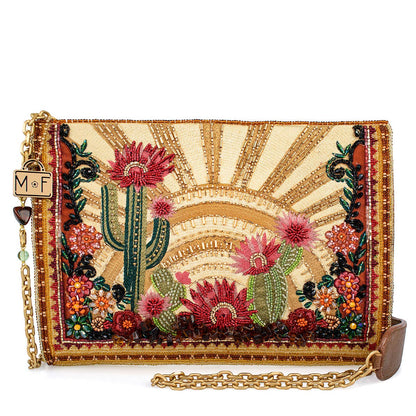 Mary Frances Accessories - Desert Sunrise Beaded Cactus and Floral Crossbody Handbag