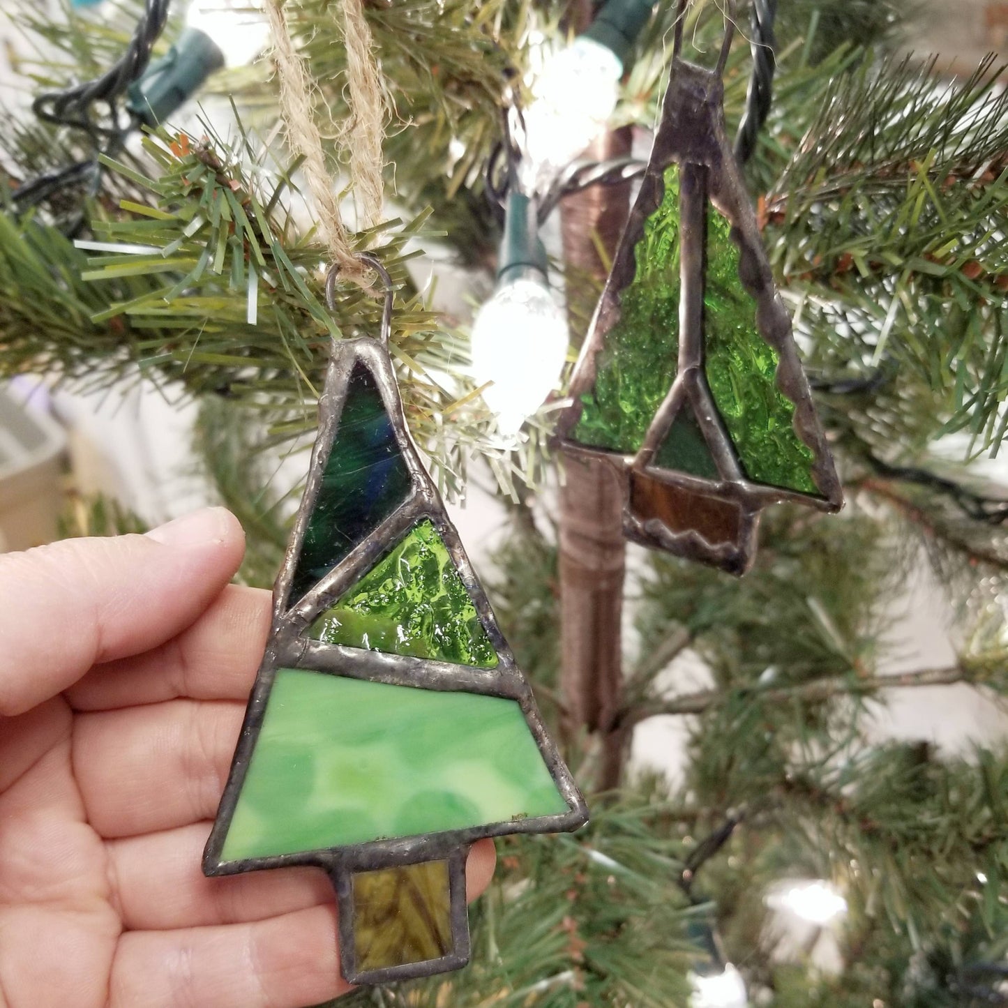 Hand Crafted Stained Glass Tree Ornament