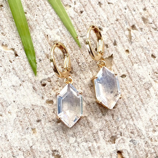Opal crystal earrings