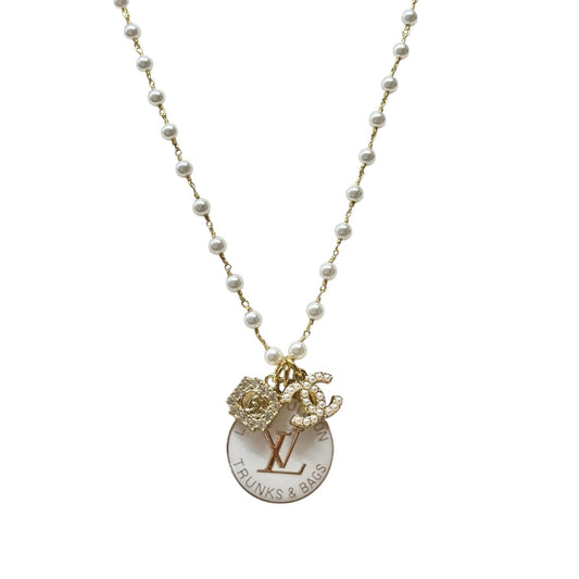 Repurposed Vintage Pearl Rhinestone Necklace