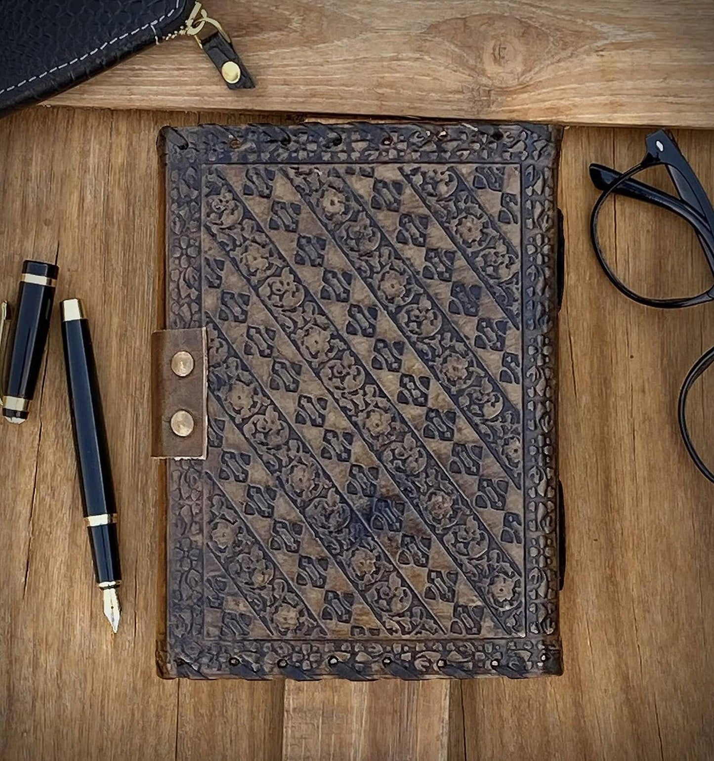 Vintage Book of Shadows with Key Lock Blank Spellbook