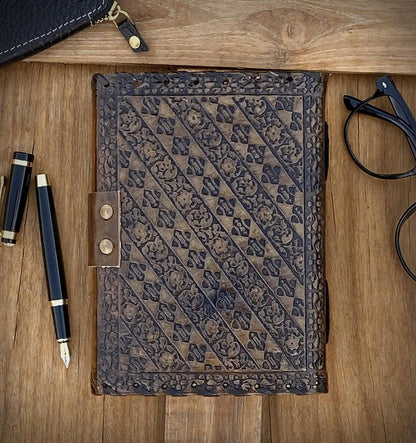 Vintage Book of Shadows with Key Lock Blank Spellbook