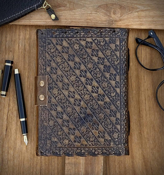 Vintage Book of Shadows with Key Lock Blank Spellbook