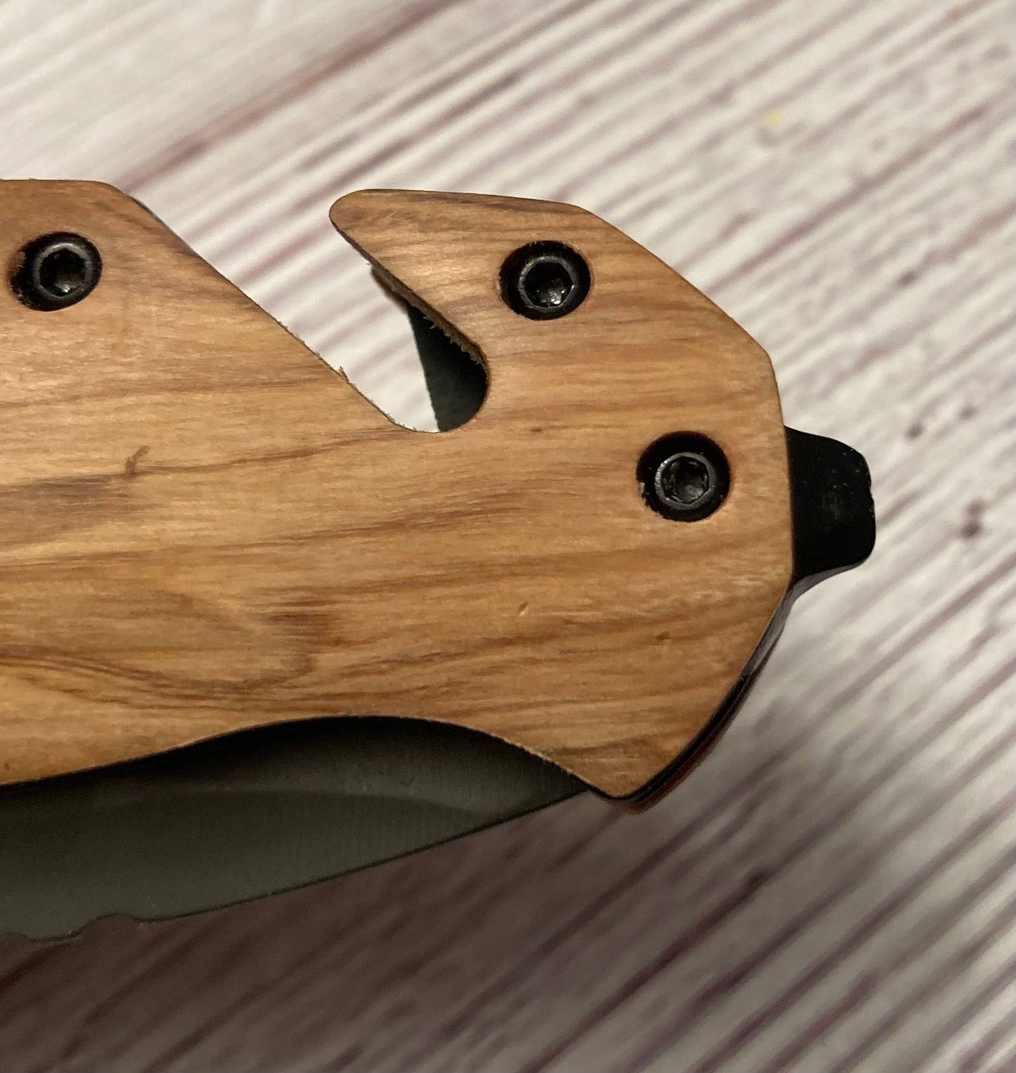 Firefighter Emblem Knife -Quail Tail Laser Art