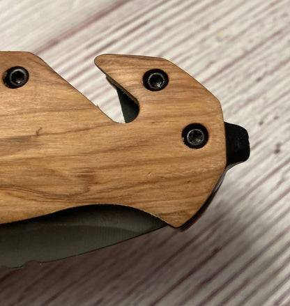 Firefighter/Red Line #1 Knife -Quail Tail Laser Art