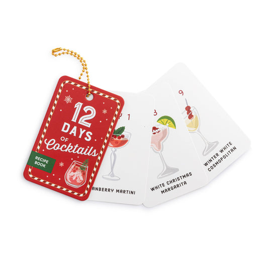 12 Days of Cocktails Holiday Recipe Book - 2.5x4in