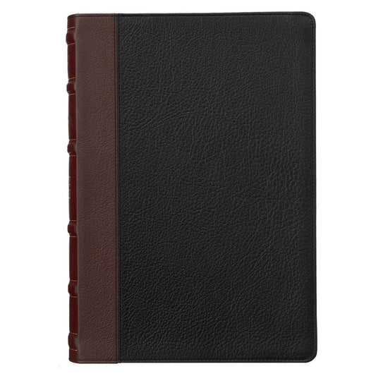 KJV Study Bible LP Full-grain Leather, Black/Burgundy
