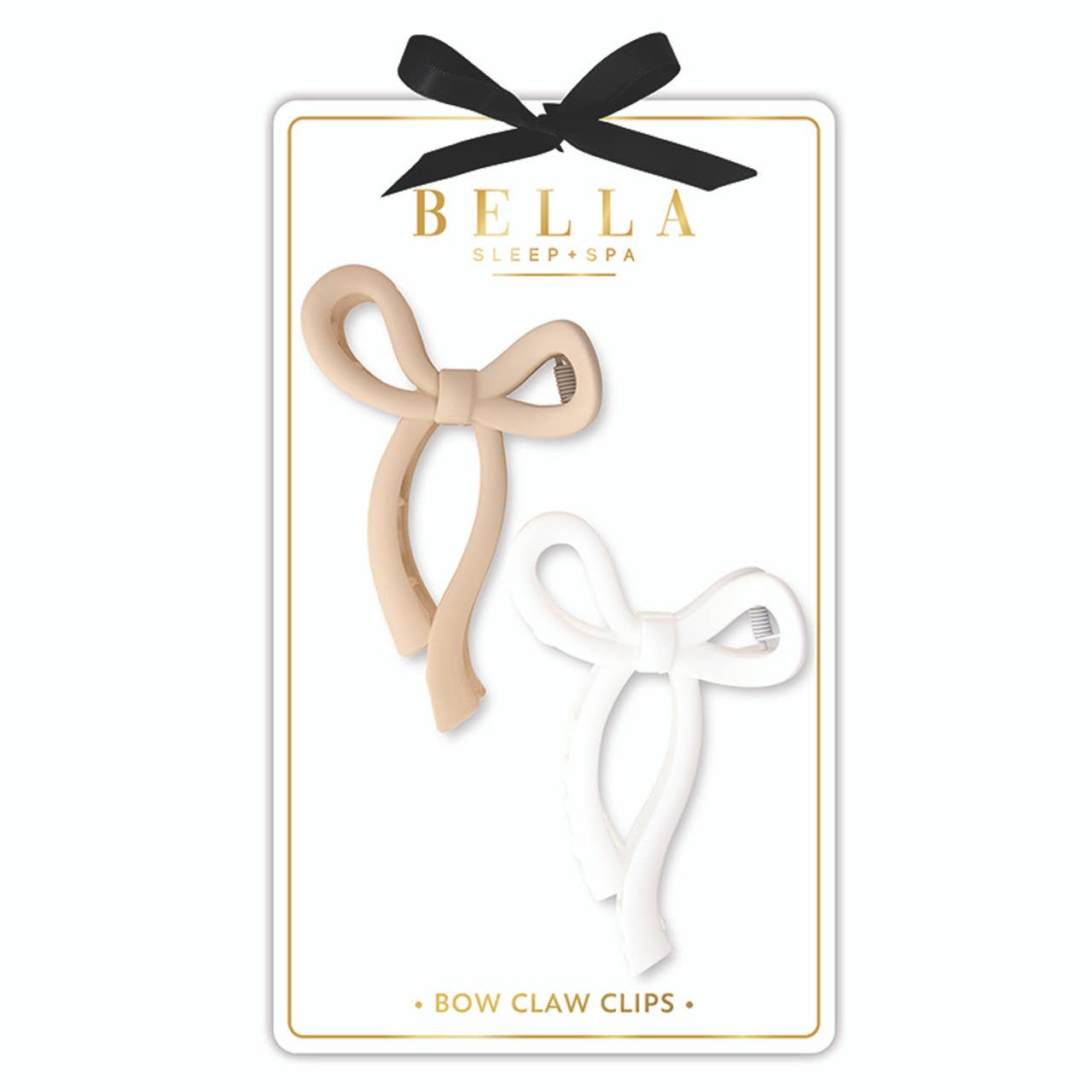 Claw Clips Set of 2 - Flax Bow/White Bow