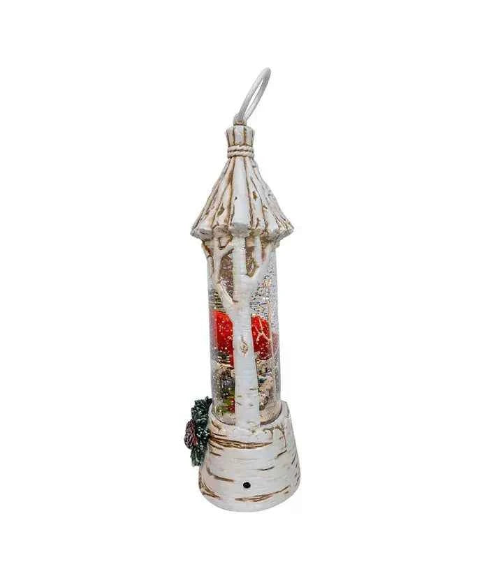 10.875" BO LED Cardinal Lantern+Spinning Water
