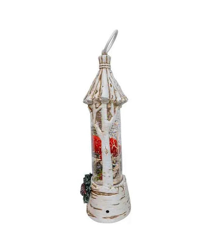 10.875" BO LED Cardinal Lantern+Spinning Water
