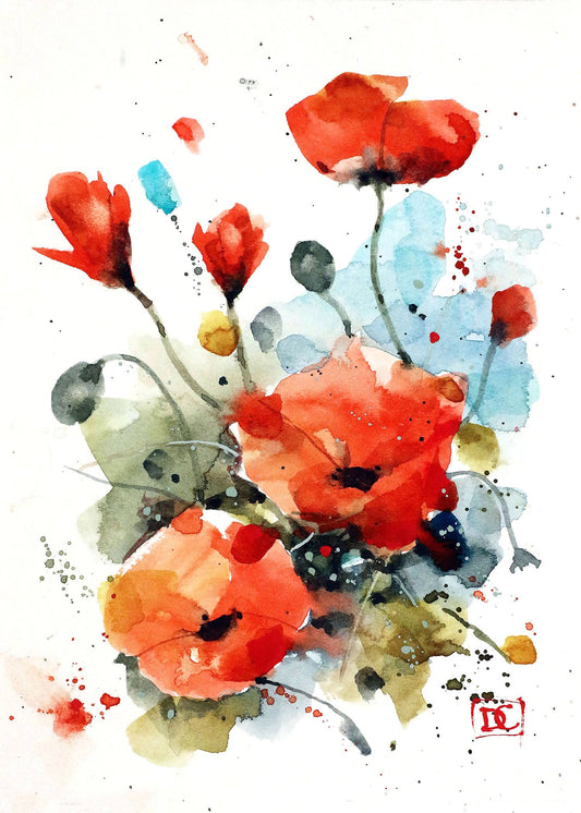 5 x 7" Greeting Card  'POPPY GARDEN'
