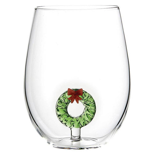 Stemless Wine Glass w/ Wreath